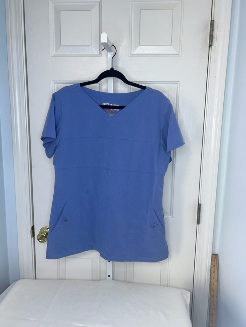 Grey's Anatomy Periwinkle V-Neck Scrub Top - Picture 9 of 9